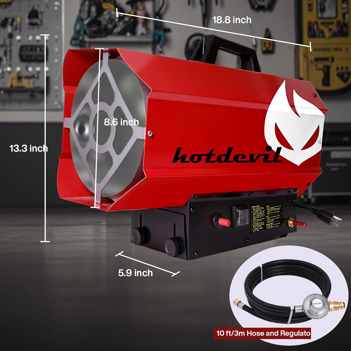 85,000 BTU Forced Air Propane Heater,Thermally Protected, Heavy-Duty Garage Heater For Warehouses,Barns and Workshops up to 2200 Sq feet