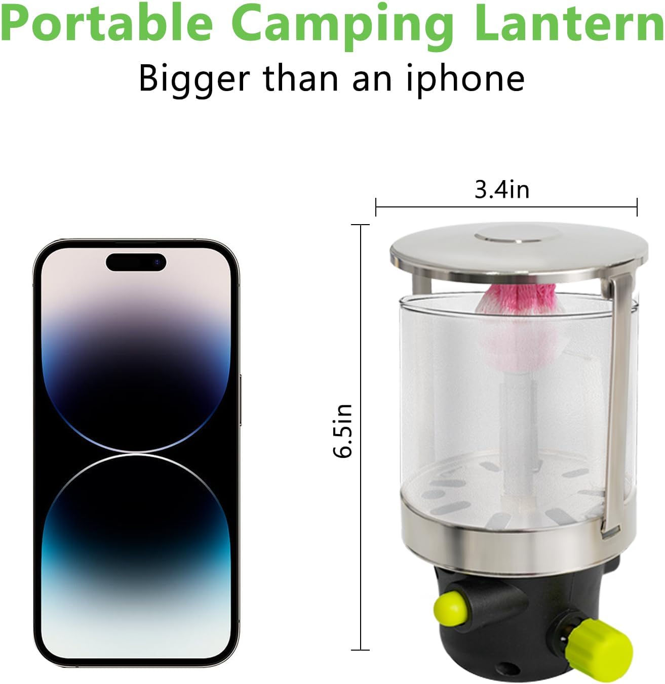 Camping Gas Lantern Outdoor Portable Camping Light Lantern Camping Lamp Isobutane Propane Tent Gas Lamp Adjustable Brightness Piezo Ignition 3 Mantles Included for Travel Hiking Emergency Use