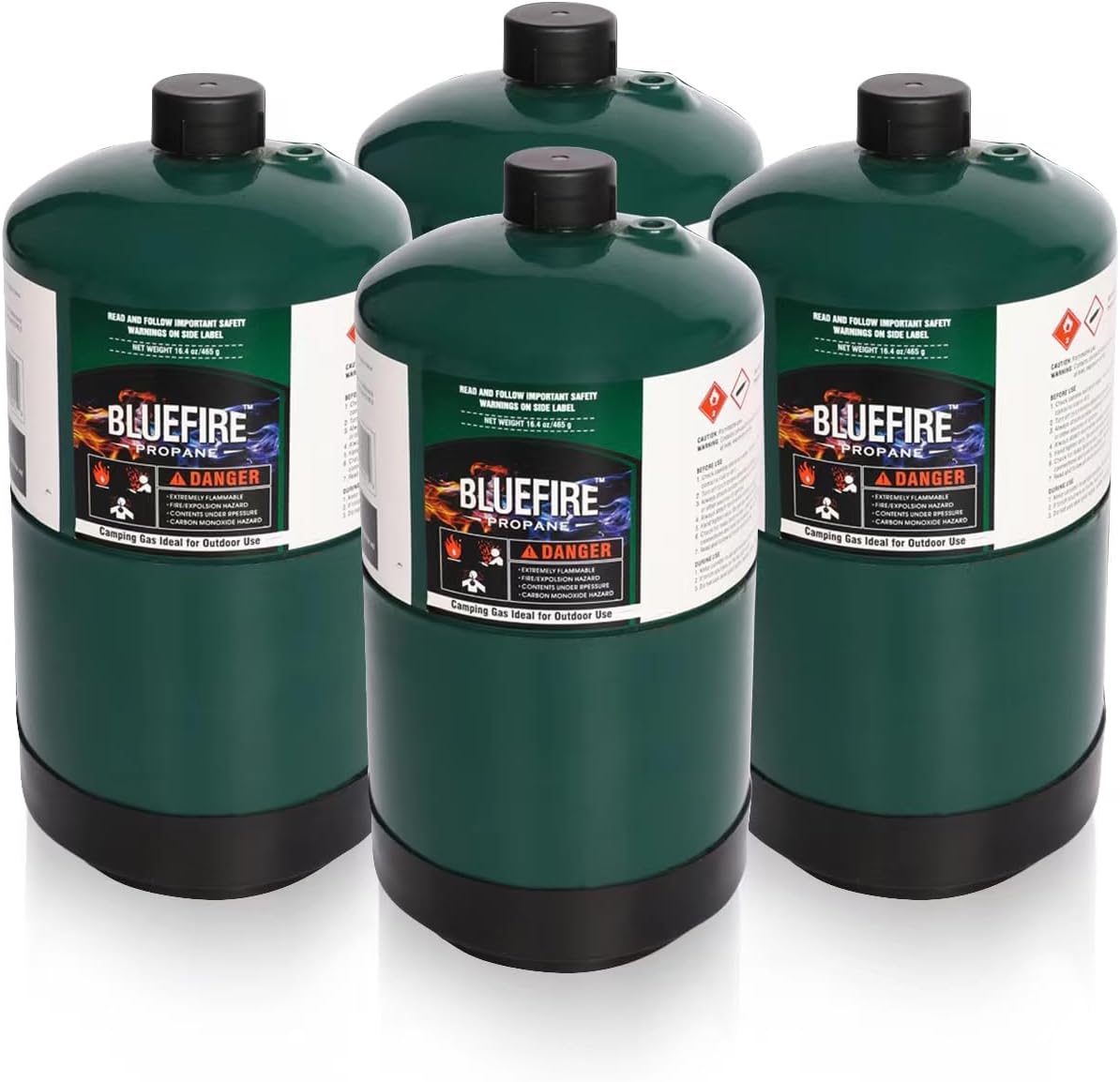 BLUEFIRE 16.4 oz Propane Replacement Fuel Camping Gas Cylinder All Purpose Portable Canister Propane Gas Tank for Camping Stove Outdoor Backpack Mini Burner Heater Cooking Torch Lamp (2,4, 6 or 12 pack)