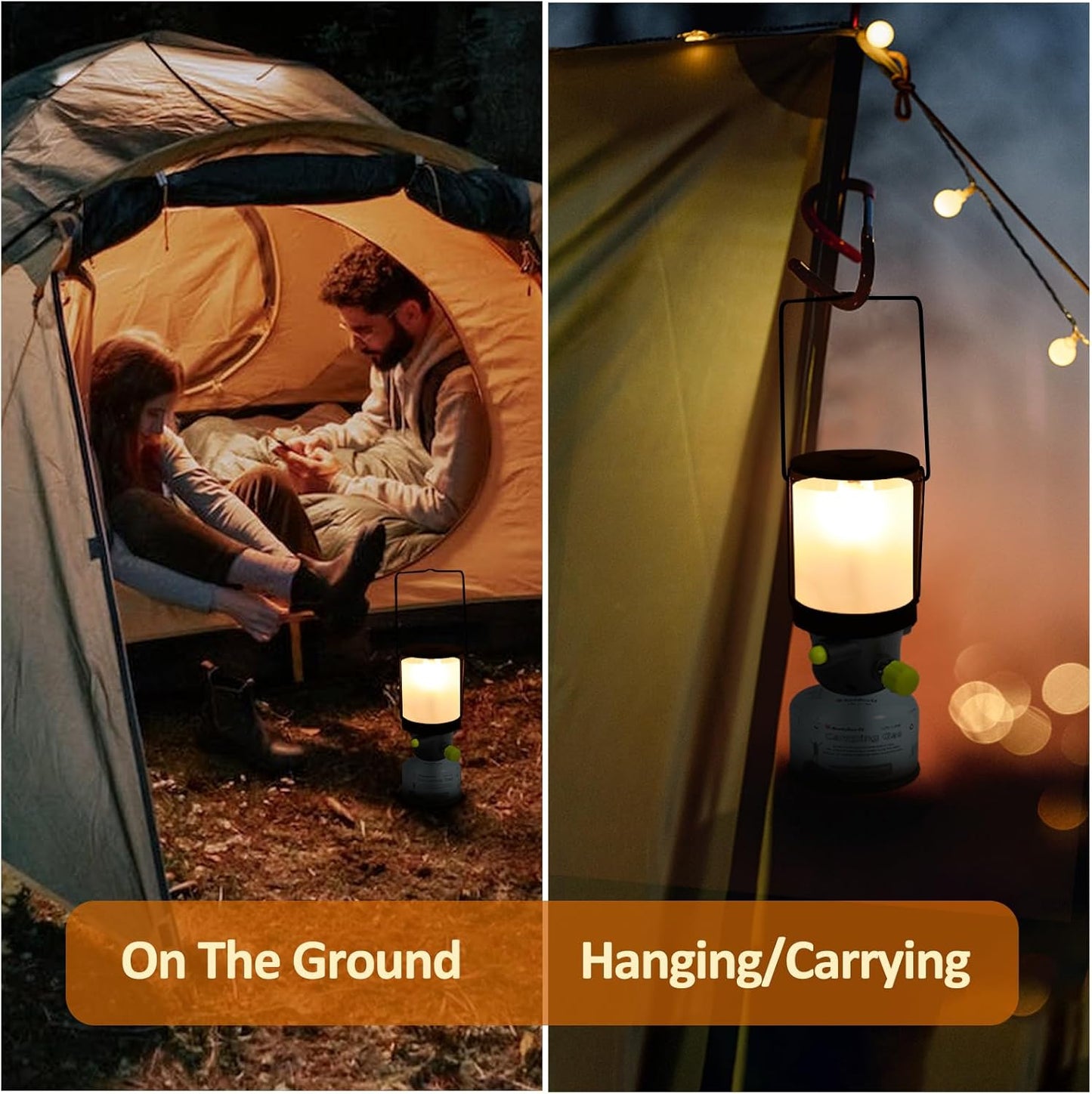 Camping Gas Lantern Outdoor Portable Camping Light Lantern Camping Lamp Isobutane Propane Tent Gas Lamp Adjustable Brightness Piezo Ignition 3 Mantles Included for Travel Hiking Emergency Use