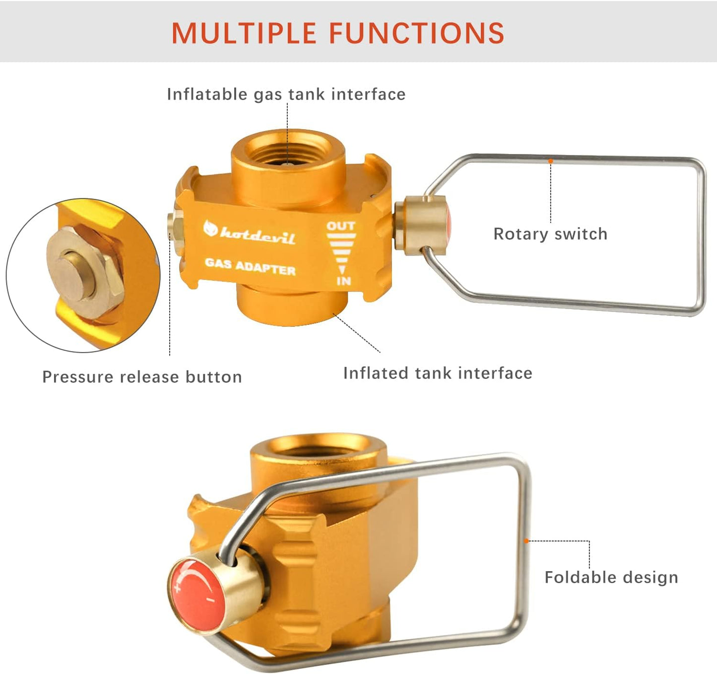 Isobutane/Butane Fuel Canister Refill Adapter Fuel Transfer Device Butane Canister Shifter Gas Refill Saver Plus Camping Stove Adapter Fuel Backpacking with Gas Exhaust Function