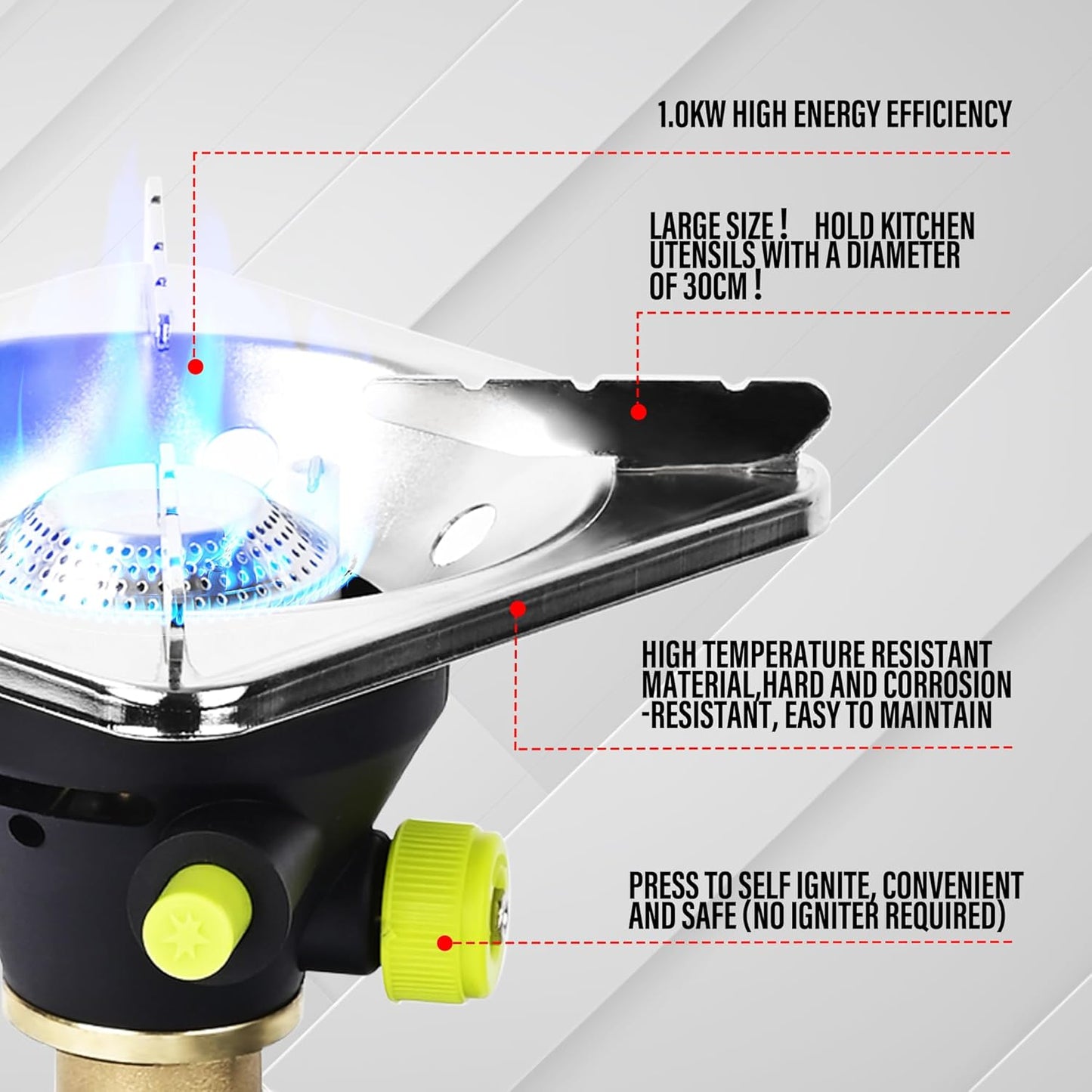Bottletop Propane Camping Stove with Gas Cylinder Base Lightweight Propane and MAPP Gas Camping Stove with Instant Ignition for Hiking Backpacking and Outdoor Cooking Ultra-Portable Durable Camp Stove