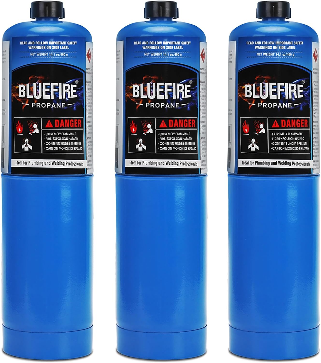 Standard Propane Gas Cylinder Welding Canister Brazing Soldering Fuel Propane Gas Tank for HVAC Plumbing Cooking Grilling Gardening and Camping(Pack of 2)