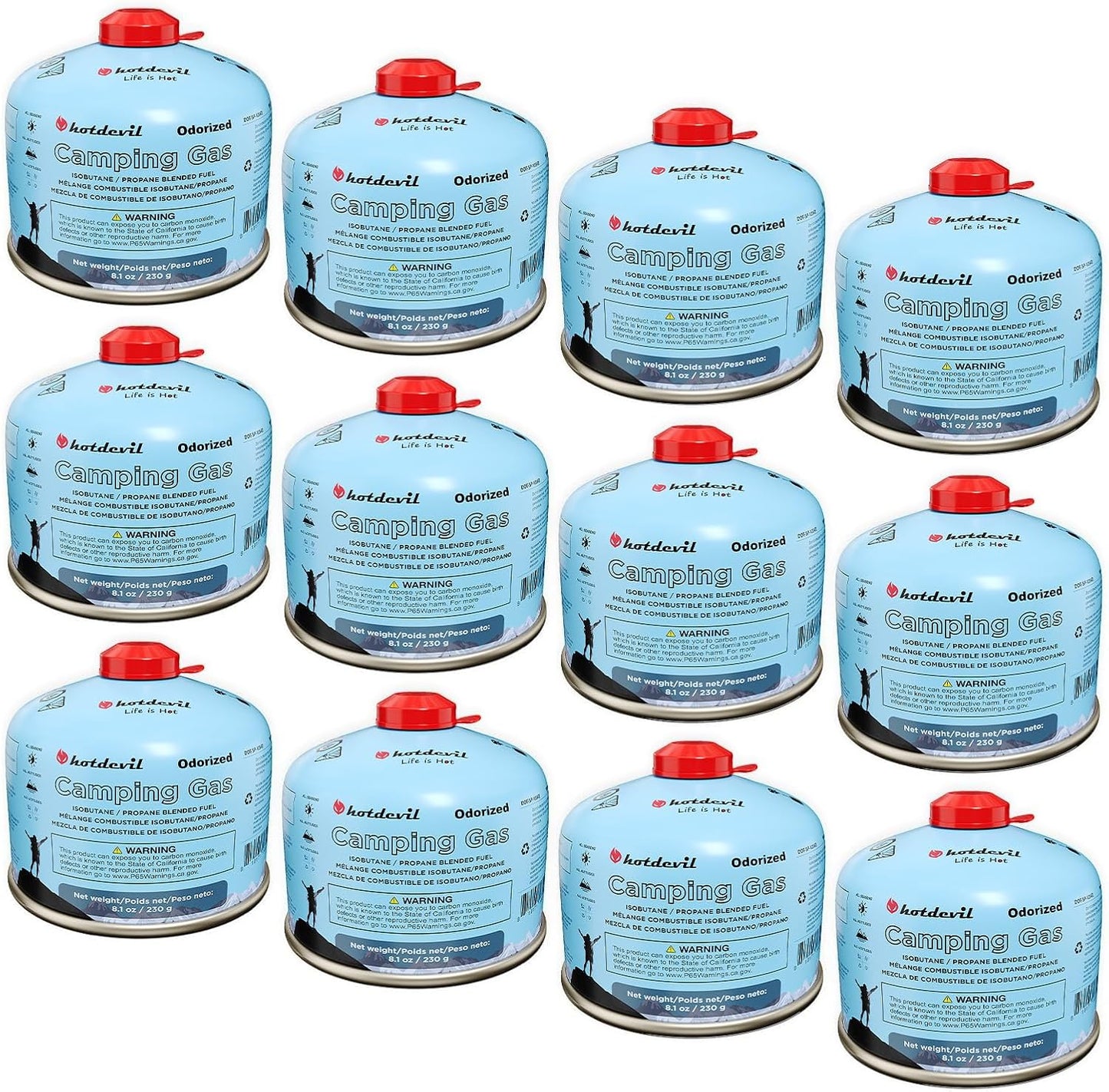 Isobutane Fuel Canister 230 Gram Camping Stove Fuel Butane Propane Blend Isobutane Fuel Canister Camping Fuel Gas Canister Suitable for ALL Seasons Efficient and High Output