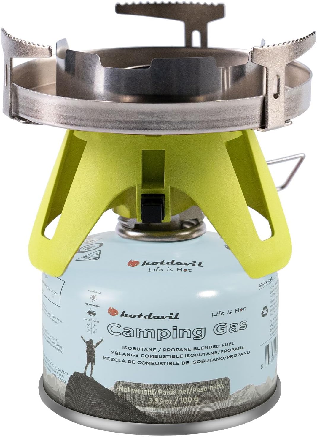 Bottletop Propane Camping Stove Portable 1-Burner Adjustable Stove with Wind Baffles Pressure Regulator equivalent to Gas One Great for Outdoor Hiking Cooking Backpacking camping，& More