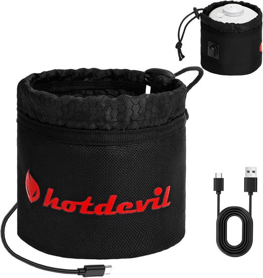 Isobutane fuel canister storage bag Suitable for 100g fuel tanks Electrically heated Type-C 5V 2A Temperature rise up to 50°C and constant temperature for Outdoor Camping Cooking Hiking BBQ