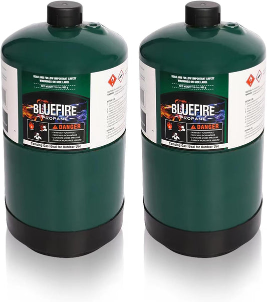 BLUEFIRE 16.4 oz Propane Replacement Fuel Camping Gas Cylinder All Purpose Portable Canister Propane Gas Tank for Camping Stove Outdoor Backpack Mini Burner Heater Cooking Torch Lamp (2,4, 6 or 12 pack)