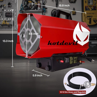 85,000 BTU Forced Air Propane Heater,Thermally Protected, Heavy-Duty Garage Heater For Warehouses,Barns and Workshops up to 2200 Sq feet