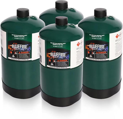 BLUEFIRE 16.4 oz Propane Replacement Fuel Camping Gas Cylinder All Purpose Portable Canister Propane Gas Tank for Camping Stove Outdoor Backpack Mini Burner Heater Cooking Torch Lamp (2,4, 6 or 12 pack)