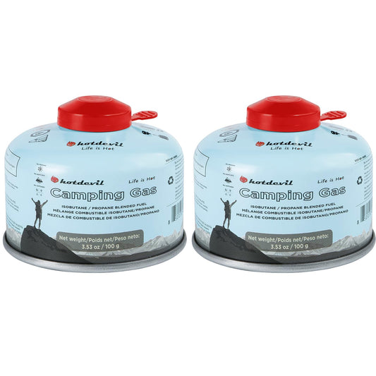Isobutane Fuel Canister 100 Gram Camping Stove Fuel Butane Canister Backpacking Fuel Light-weight Camping Fuel Mini Camp Stove Fuel 3.53oz (2,4,6,12 or 24 pack)