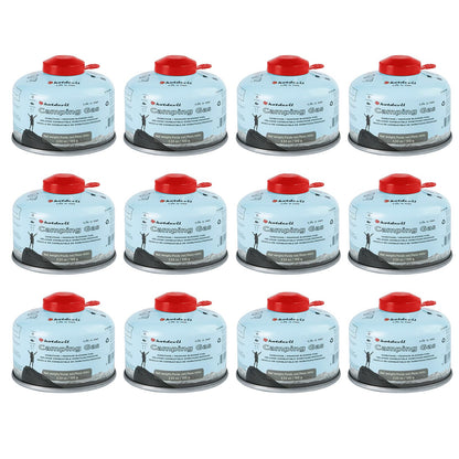 Isobutane Fuel Canister 100 Gram Camping Stove Fuel Butane Canister Backpacking Fuel Light-weight Camping Fuel Mini Camp Stove Fuel 3.53oz (2,4,6,12 or 24 pack)