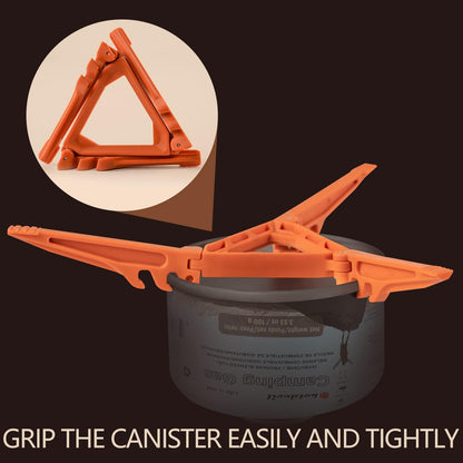 Fuel Can Stabilizer Canister Stand Cartridge Holder Mini Foldable Outdoor Hiking Cooking Gas Tank Bracket Stove Stand for Camping Stoves