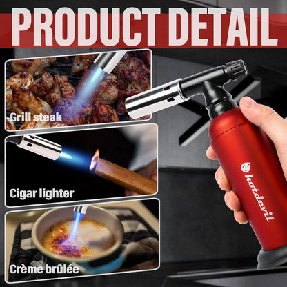 20g Big Butane Torch Refillable Soldering Industrial Torch Adjustable Single Flames Blow Cooking Torch Lighter with Safety Lock for Soldering Baking Welding DIY Crafts(Butane Gas Not Include)