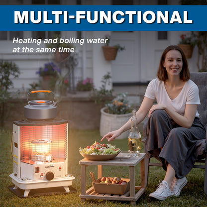 Bluefire Indoor & Outdoor Kerosene Radiant Heater,11000BTU,Dual-Use Cordless Space Heater for Home, Garage, Basement, and Camping,