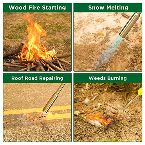 Propane Torch Weed Burner Torch Blow Torch with 10FT Hose Self Ignition Portable Flamethrower Propane Weed Torch for Weeds Burning, Snow Melting, Roof Road Repairing