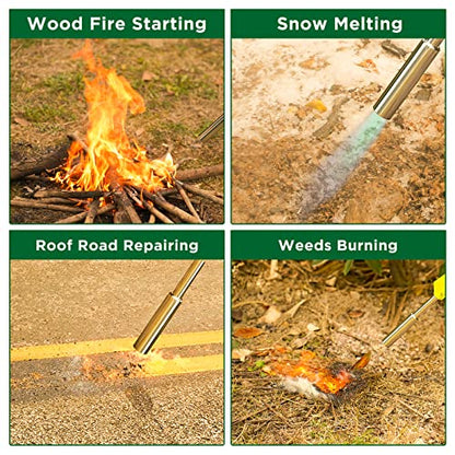 Propane Torch Weed Burner Torch Blow Torch with 10FT Hose Self Ignition Portable Flamethrower Propane Weed Torch for Weeds Burning, Snow Melting, Roof Road Repairing