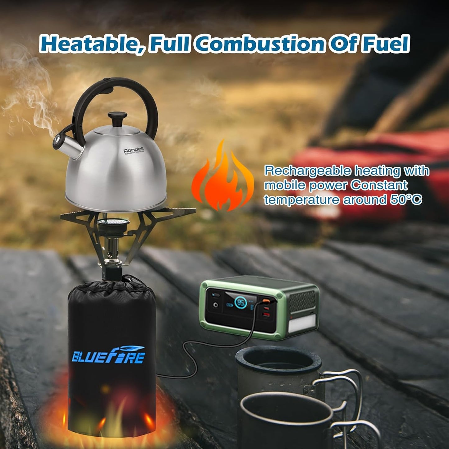 Bluefire Propane Gas Tank Cover Rechargeable Thermostatic Fuel Cylinder Storage Bag Mini Portable Gas Cylinder Insulation Bag For outdoor activities Camping Cooking Traveling