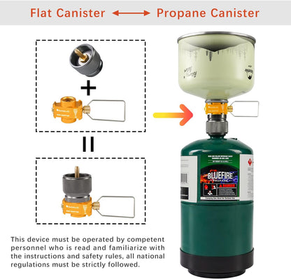 Isobutane/Butane Fuel Canister Refill Adapter Fuel Transfer Device Butane Canister Shifter Gas Refill Saver Plus Camping Stove Adapter Fuel Backpacking with Gas Exhaust Function