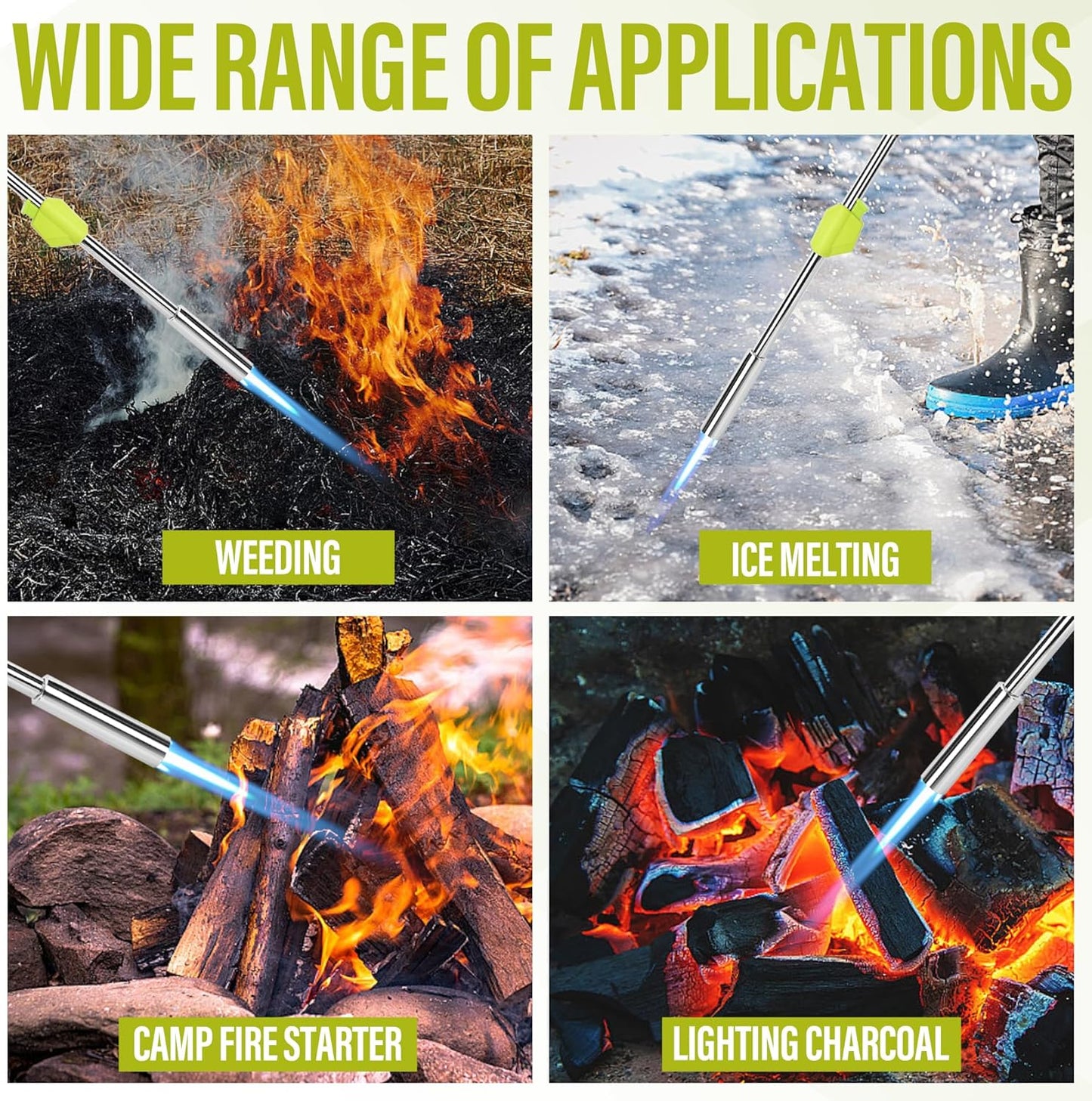 Weed Burner Torch Propane Weed Burner with Self-Ignition Lawn Torch, Ergonomic Handle - Ultimate Weed Killer