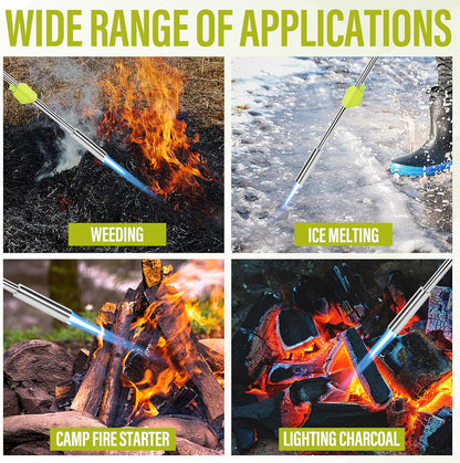 Weed Burner Torch Propane Weed Burner with Self-Ignition Lawn Torch, Ergonomic Handle - Ultimate Weed Killer