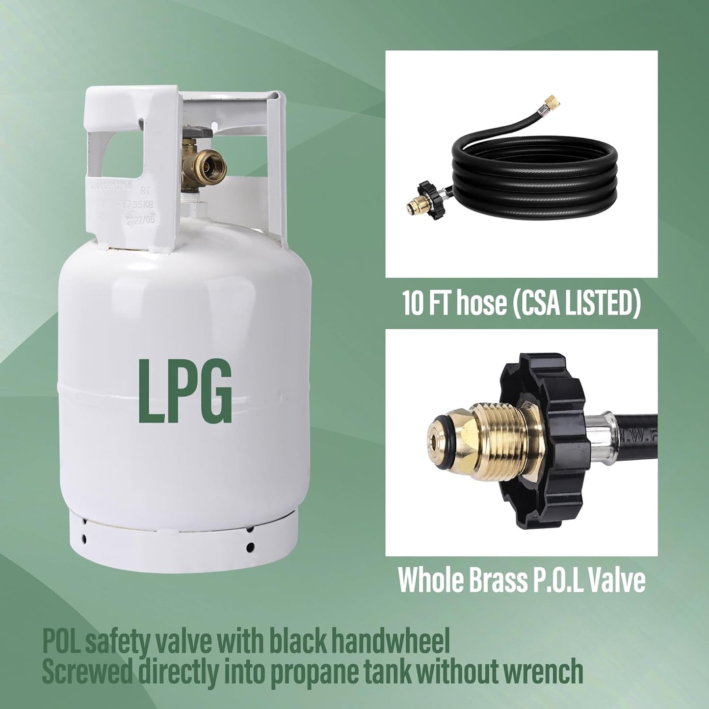 Propane Torch Weed Burner Kit, Blow Torch with 10FT Hose,High Output 500,000 BTU with Self Ignite, Flamethrower for Weeding, Garden Torch, Blowtorch, Ice Snow, Road Marking,Torch Propane