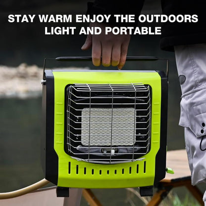 Butane/Propane Dual Fuel Portable GAS Heater Indoor/Outdoor Heater, with Tip-over Protection, and Overheat & Cut-off Protection Outdoor Gas Space Heater