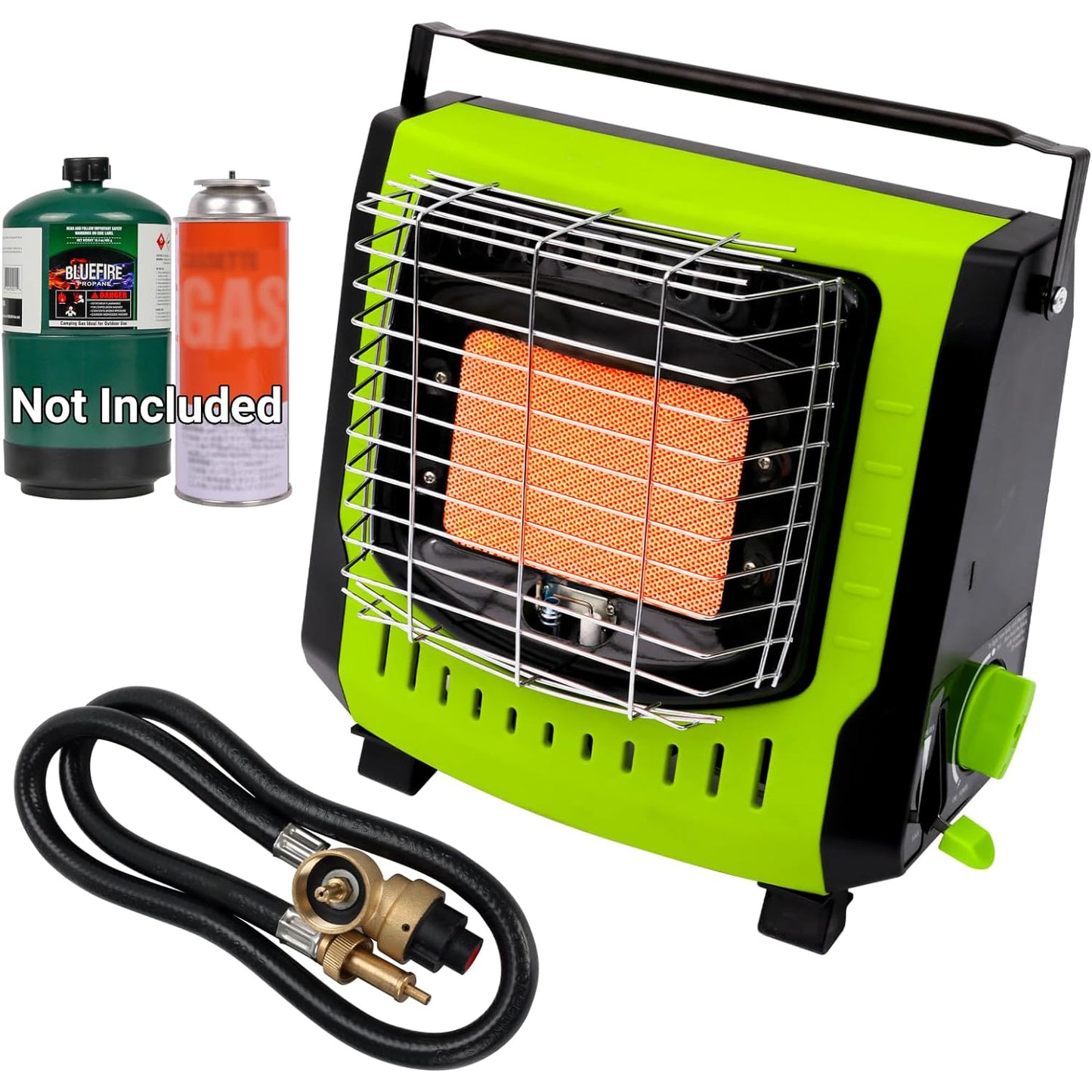 Butane/Propane Dual Fuel Portable GAS Heater Indoor/Outdoor Heater, with Tip-over Protection, and Overheat & Cut-off Protection Outdoor Gas Space Heater