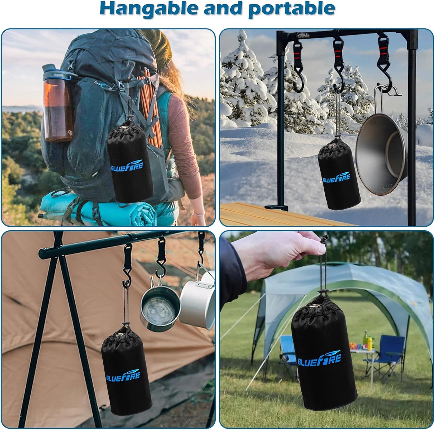 Bluefire Propane Gas Tank Cover Rechargeable Thermostatic Fuel Cylinder Storage Bag Mini Portable Gas Cylinder Insulation Bag For outdoor activities Camping Cooking Traveling